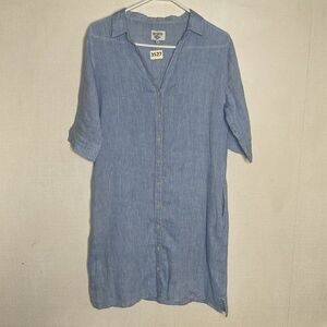 NWOT HIHO Tortola BVI Bananakeet Surf Chambray Linen Mini Dress Women Size M